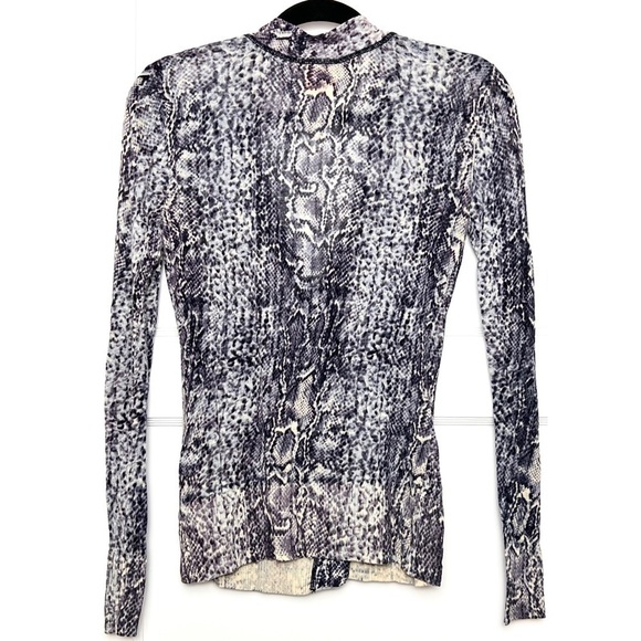 TORY BURCH Linen‎ Knit Snakeskin Print Lightweight Button Up Cardigan Sweater XS - Picture 4 of 7
